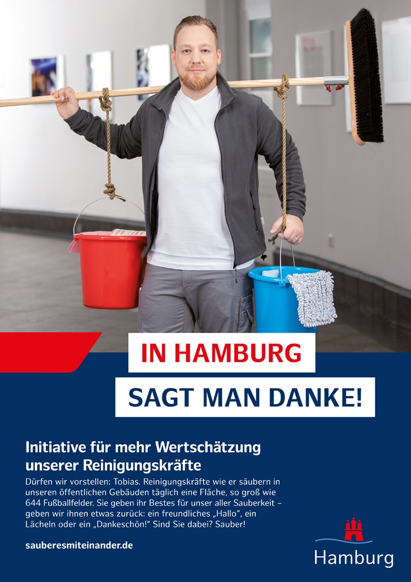 Rueckemaenner Werbeagentur Hamburg Wertschaetzungskampagne Plakat Werbung Leitstelle Gebaeudereinigung