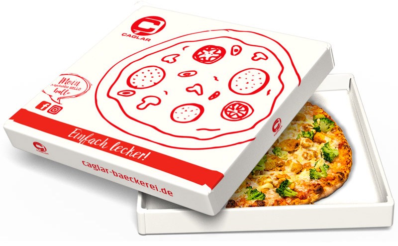 Pizza Karton Design für Çaglar Bäckerei